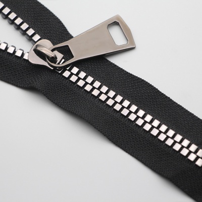 8号树脂拉链现货 方块牙仿金属码装拉链 箱包皮具树脂拉链批发