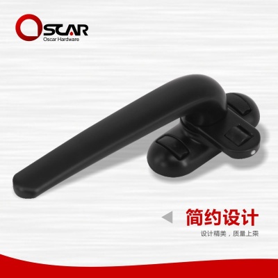 七字执手铝合金推拉门把手多点月牙锁五金门窗限位器厂家直供