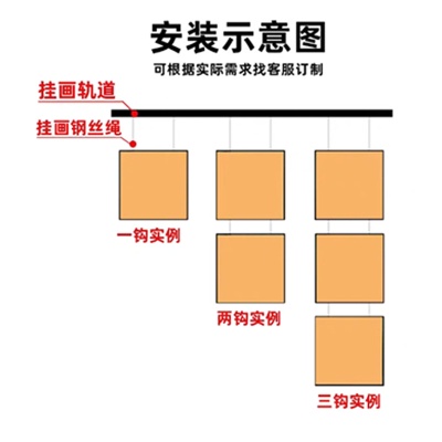 钢丝轨道条挂画器挂画挂钩吊绳画廊画展可调节挂画线灯饰五金吊线